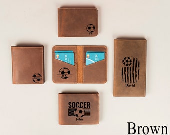 Retro Football Wallet Mens Bi Fold Coin Card Personalised Gift All Teams 