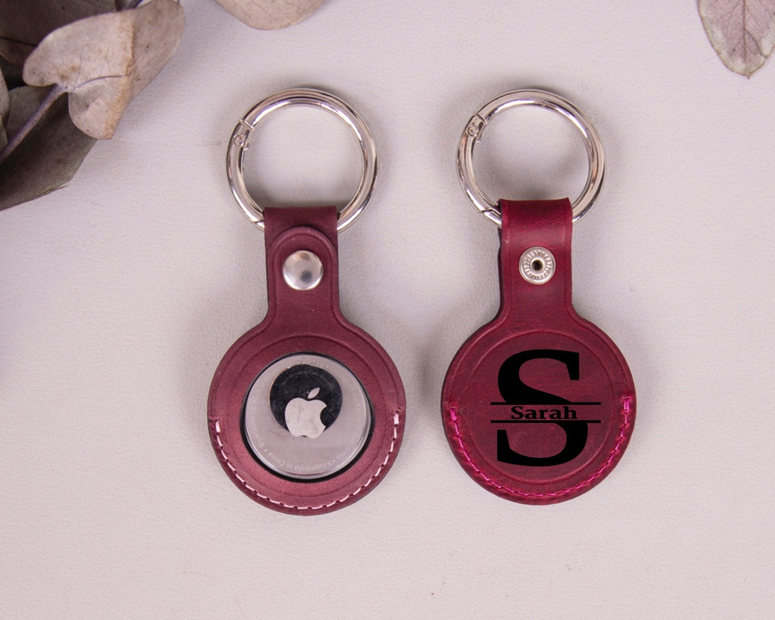 Engraved Airtag Holder Leather Custom Airtag Keychain Etsy