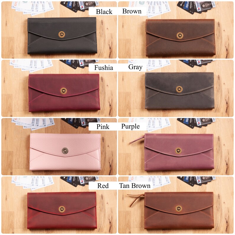 Personalized Womens Wallet Leather Anniversary Gift for Her Etsy