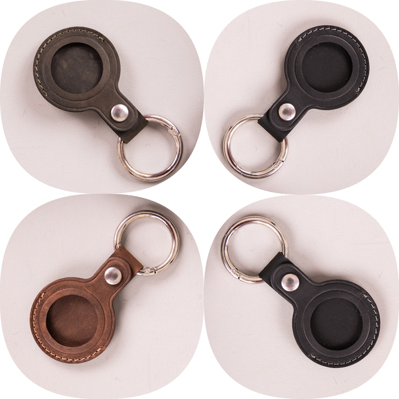 Engraved Airtag Holder Leather Custom Airtag Keychain Etsy