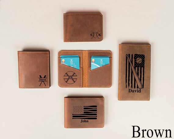 Personalized Baseball Gifts Players Boys Boyfriend Coach Baseball Fan Gift Ideas Dad Baseball Inspired Leather Wallet Valentines Gift Him Etsy