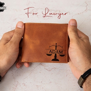 Personalized Leather Wallet Gift for Lawyer, Law School Graduation Gift, Attorney Lawyer Gifts, Celebrate Best Thank You Gift for Lawyer