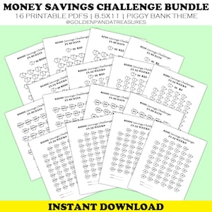 Savings Challenge Printable, Pig / Piggy Bank Theme, Budget Challenge