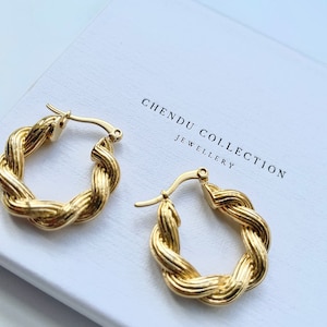 Textured small hoops | Twisted Hoops