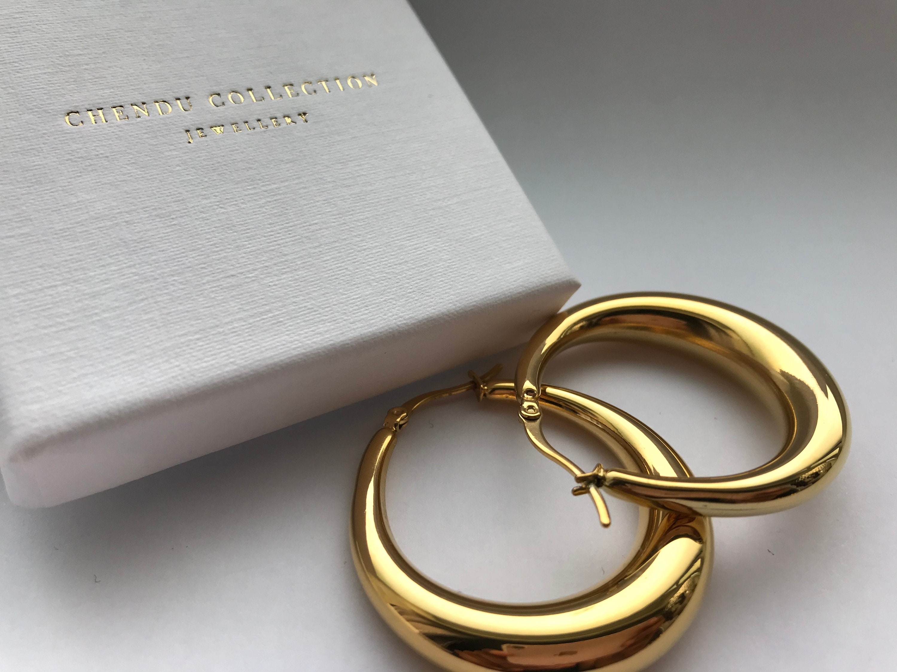14k Gold Hoop Earrings Everyday hoops Vintage Style Gold Etsy