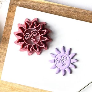 Sun Face Clay Cutter, Celestial Boho Shape For Polymer Clay