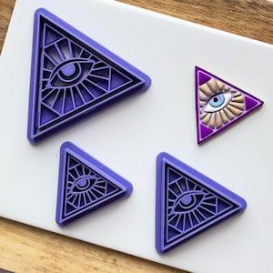Triangular All Seeing Eye Clay Cutter, Celestial & Gothic Design