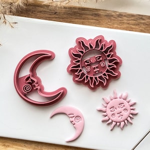 Sun and Moon Clay Cutter Set, For Polymer Clay Jewellery Makers