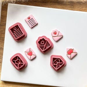 Liebesbrief Clay Cutter 4er-Set, niedliche Polymer Clay Ohrring Ausstecher, 6 Größen erhältlich - Made in Großbritannien