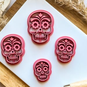 Sugar Skull Clay Cutter, Day of the Dead Clay Cutter, Calavera Cutters, Male Sugar Skull, Polymer Clay Cutters, 5 Sizes Available, UK Made
