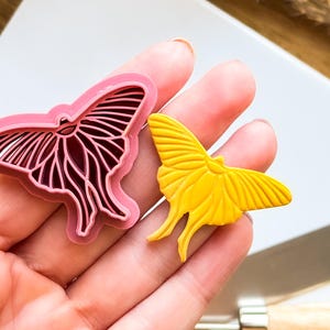 Luna Moth Clay Cutter, Moon Moth Cutter and Embosser for Polymer Clay, 4 Sizes Available, UK Made
