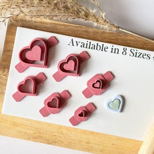 Heart Polymer Clay Cutter Set, Valentine Polymer Clay Bezel Stud Cutter, 8 Sizes available - Made in the UK