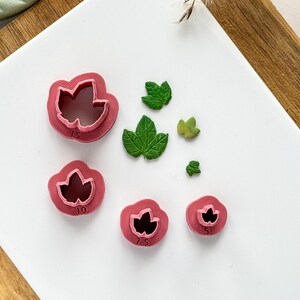 Mini Grape & Ivy Leaf Clay Cutters: Polymer Clay Miniature Tools (0.5-1.5cm)