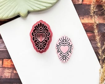 Decorative Heart Clay Cutter, Sacred Heart Design
