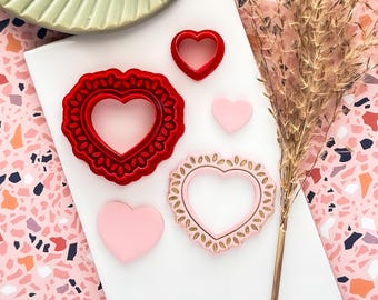 Heart Cutter Set, Boho Style Earring Making, Polymer Clay Cutters