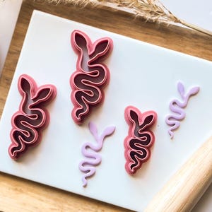 Witchy Snake Clay Cutter, mystischer oder gotischer Doppelkopf-Schlangenschneider für Polymer-Ton, verschiedene Größen und hergestellt in Großbritannien!