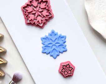 Snowflake Clay Cutter: Polymer Clay Tools, Embossing Detail