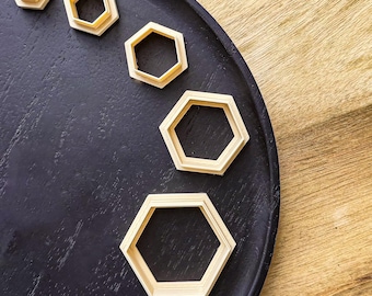 Hexagon Clay Cutters: Simple Outline Shape For Polymer & Metal Clay