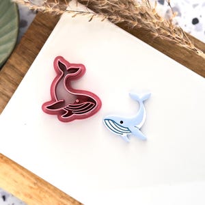 Whale Clay Cutter, blue whale cutter for use with polymer and silver clay, 2.5 - 4.5 cm, made in the UK