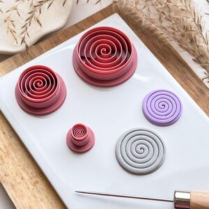 Spiral clay cutters side view