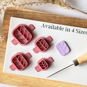 Embossed Rectangle Polymer Clay Cutters - Stud Earring Cutters for Clay Artists. 4 Sizes available - Made in the UK