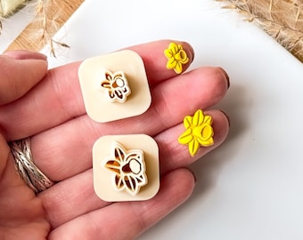 Micro Daffodil Clay Cutters: Polymer, Silver Clay Flower Set, UK Made