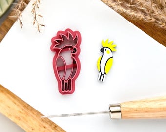 Cockatoo Clay Cutter, Tropical Bird, Polymer Clay And Fondant Tools, UK Made