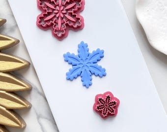 Embossed Snowflake Clay Cutter, Winter Fondant Cutter, UK Made