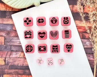 Mini Valentines Clay Cutters, Stud Earring Cutter, Romantic Jewellery Tools