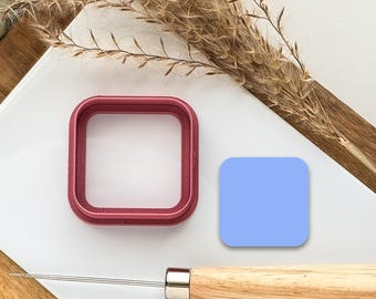 Rounded Square Clay Cutter: Geometric Polymer Clay Tool