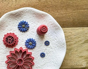 Daisy Flower Clay Cutter, Perfect for clay earring and decoration making. Unique cutter design. 7 sizes available. UK Made.