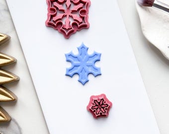 Embossed Snowflake Clay Cutter: Polymer Clay & Fondant Tool - UK Made