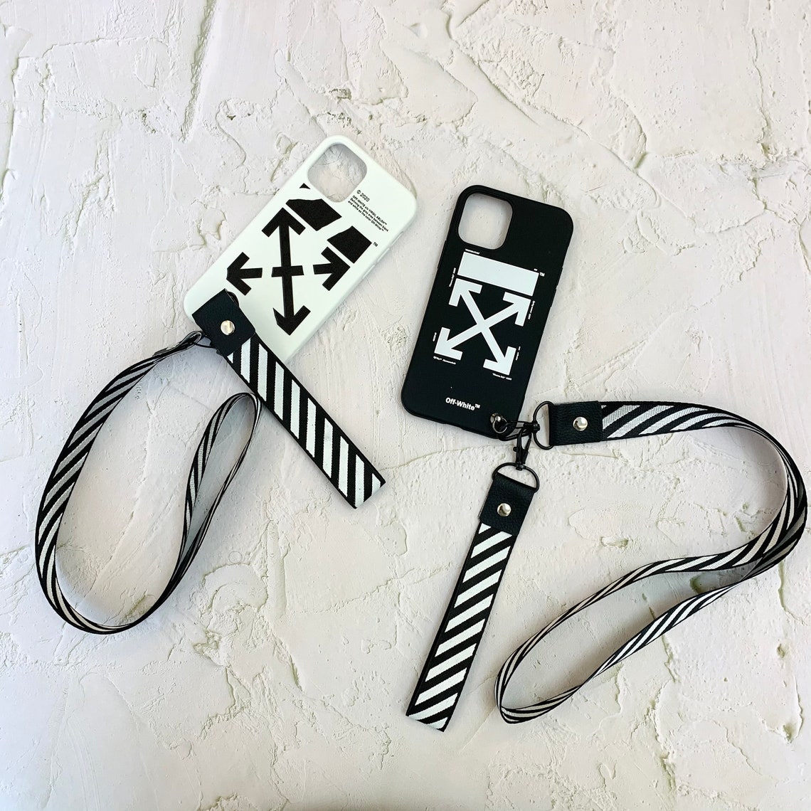 Trendy black and white phone case suitable for all models of Etsy