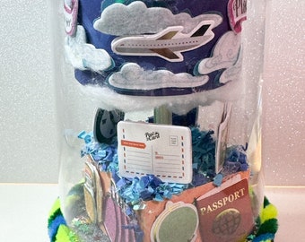 Travel Lover Gift, Travel Buddies Present, Travel Cloche/Globe, Pilot Gift, Airport Worker Gift, Flight Attendant gift, Airplane lover gift