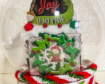 Winter Snow Globe, Gifts for Christmas, Christmas Decoration, Joy to the World Decor, Holiday Home Decor, Snowman Decor, Winter Wonderland