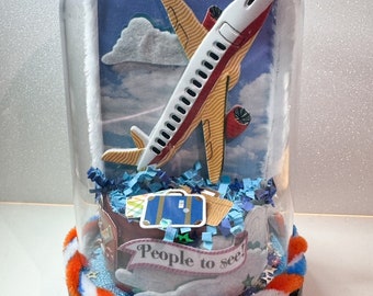 Travel Lover Gift, Travel Buddies Present, Travel Cloche/Globe, Pilot Gift, Airport Worker Gift, Flight Attendant gift, Airplane lover gift