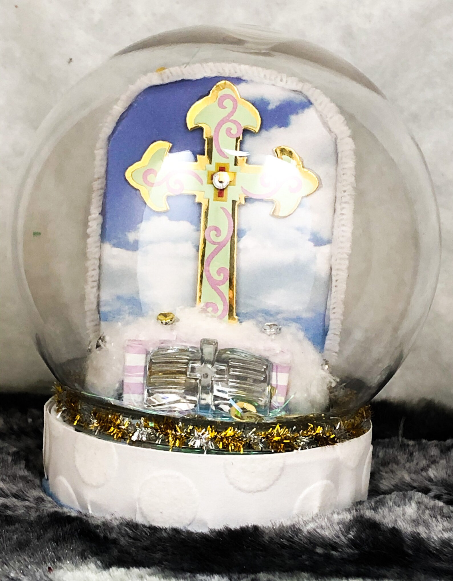CHRISTIAN Holy Cross Religious Snow Globe Bible and Cross Etsy