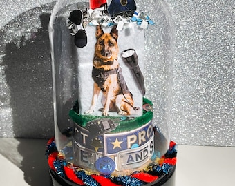 Police K9 Paw Print Ornament, K9 ornament, Law enforcement decor, k9 handler gift, custom police gift, Personalized K9, Police Dog Gift
