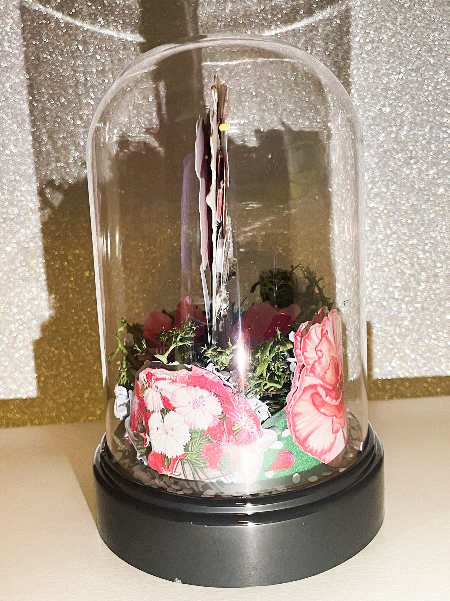 LOVE 3D CLOCHE, Rosa Blumenliebhaber, Geschenk für Mama/Oma, BDAY