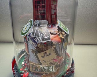 British/England lover gift, Travel Lover Gift, Travel Buddies Present, Travel Cloche/Globe, Pilot Gift, Flight Attendant gift