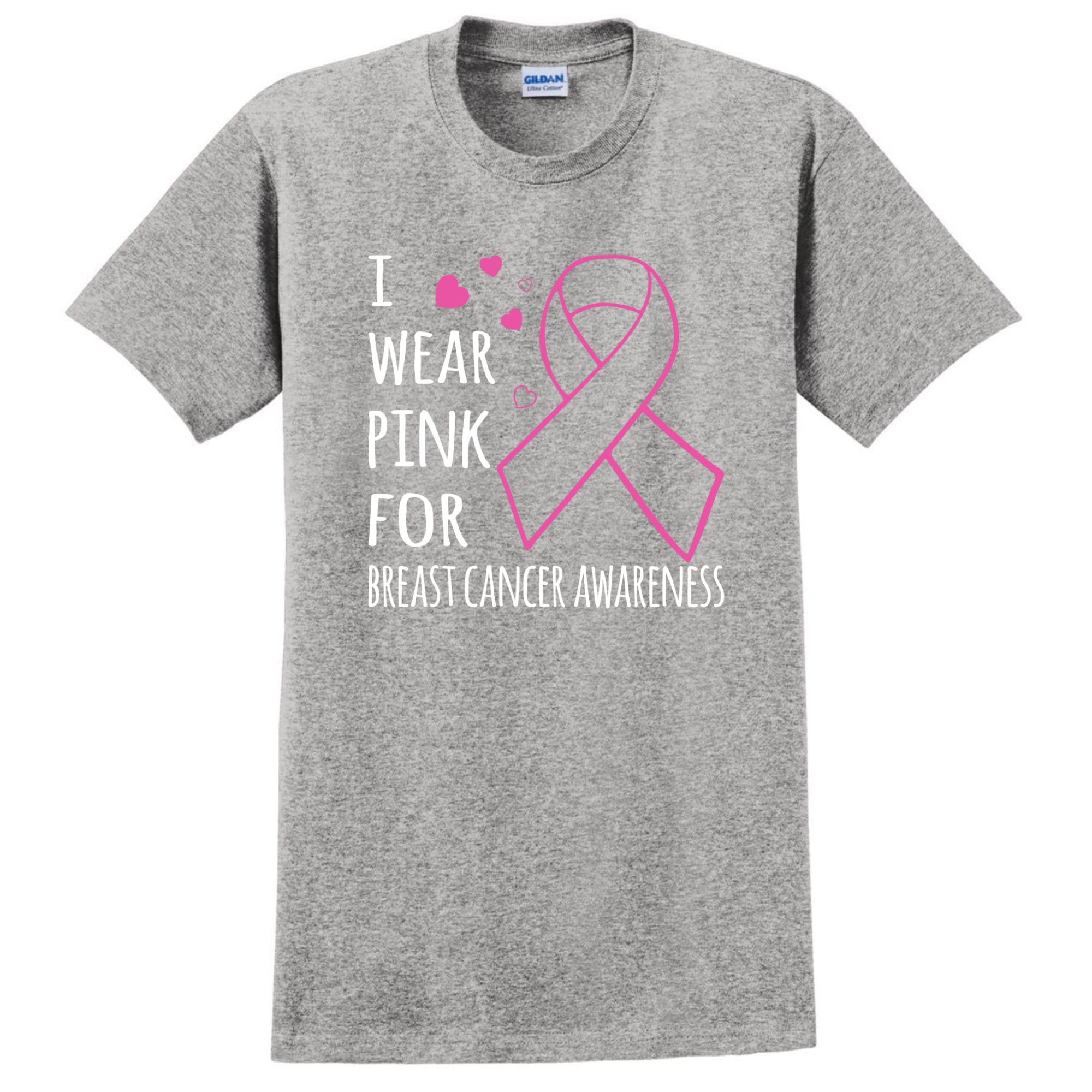 I Wear Pink Breast Cancer Awareness T-shirt Inspirational Pink Ribbon ...