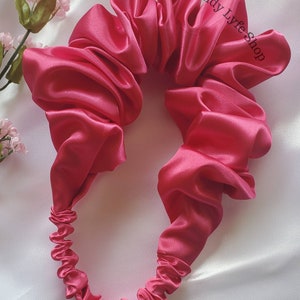 Hot Pink Scrunchie Headband, Statement Headband| Hair Accessories