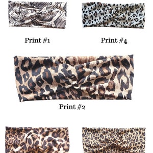 Animal Print Knotted Style Yoga Headband | Twisted Jersey Knit Wide Headband
