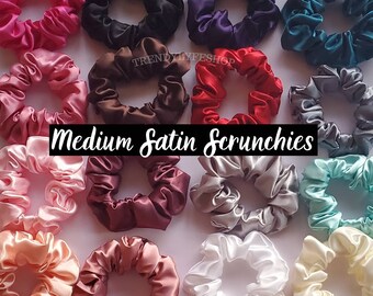 Silky Satin Scrunchies| Medium Satin Scrunchies| Hair Ties| Gifts for her