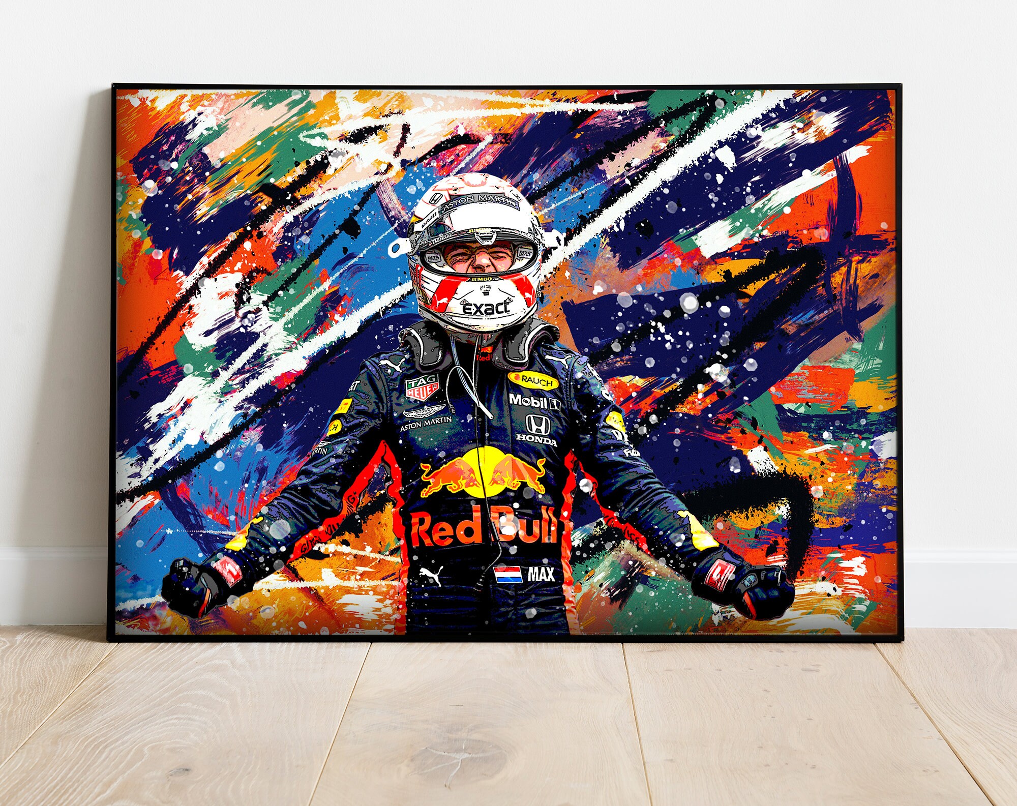 Max Verstappen Digital Art, Printed on Bright White Matt Coated Premium