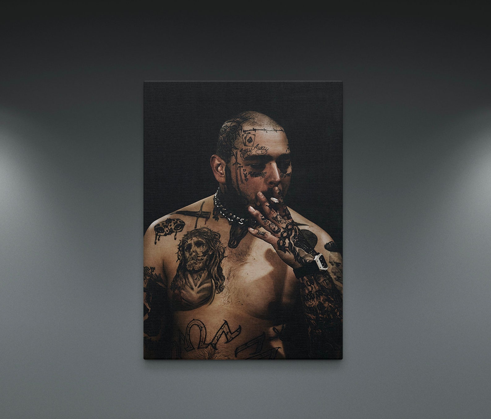 POST MALONE Smoking Canvas Post Malone Tattoos Wall Art Post | Etsy