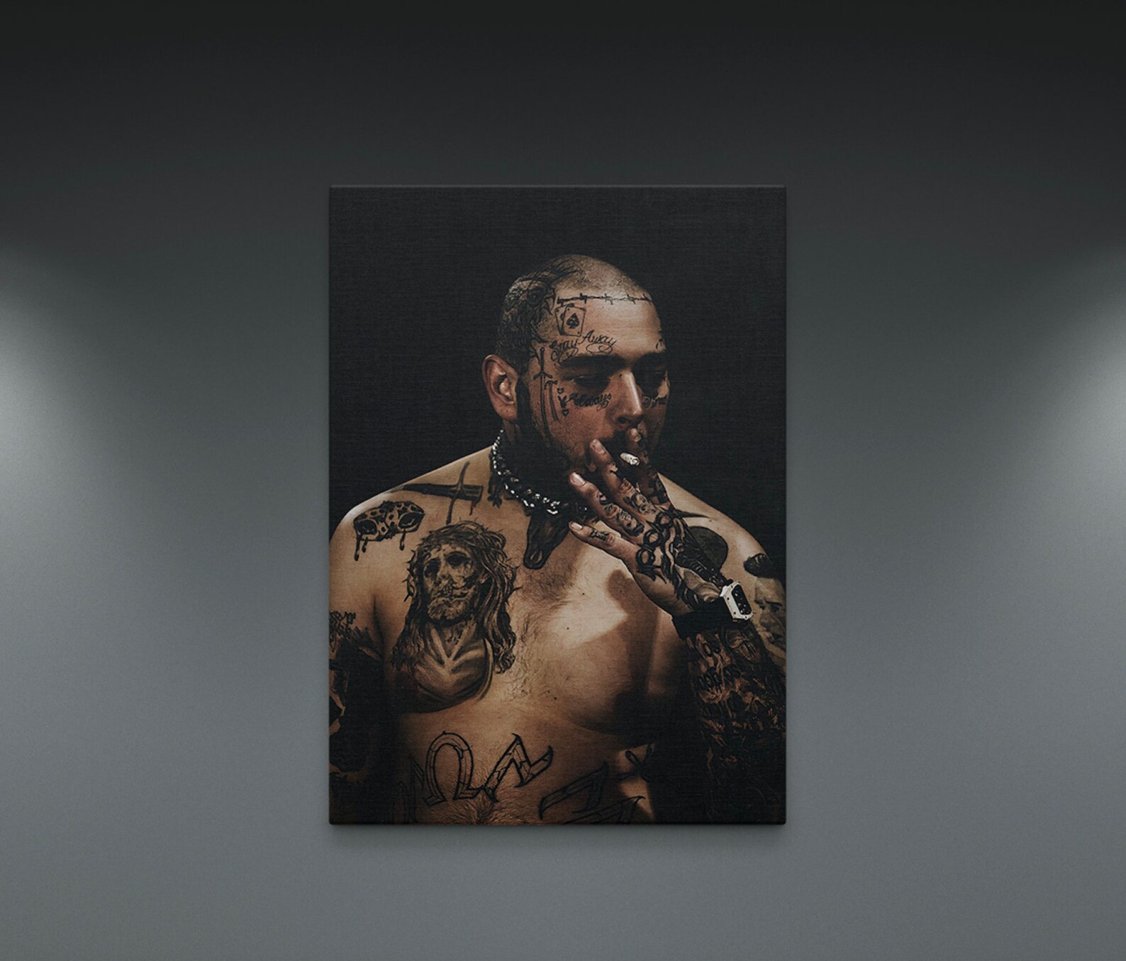 POST MALONE Smoking Canvas Post Malone Tattoos Wall Art Post | Etsy