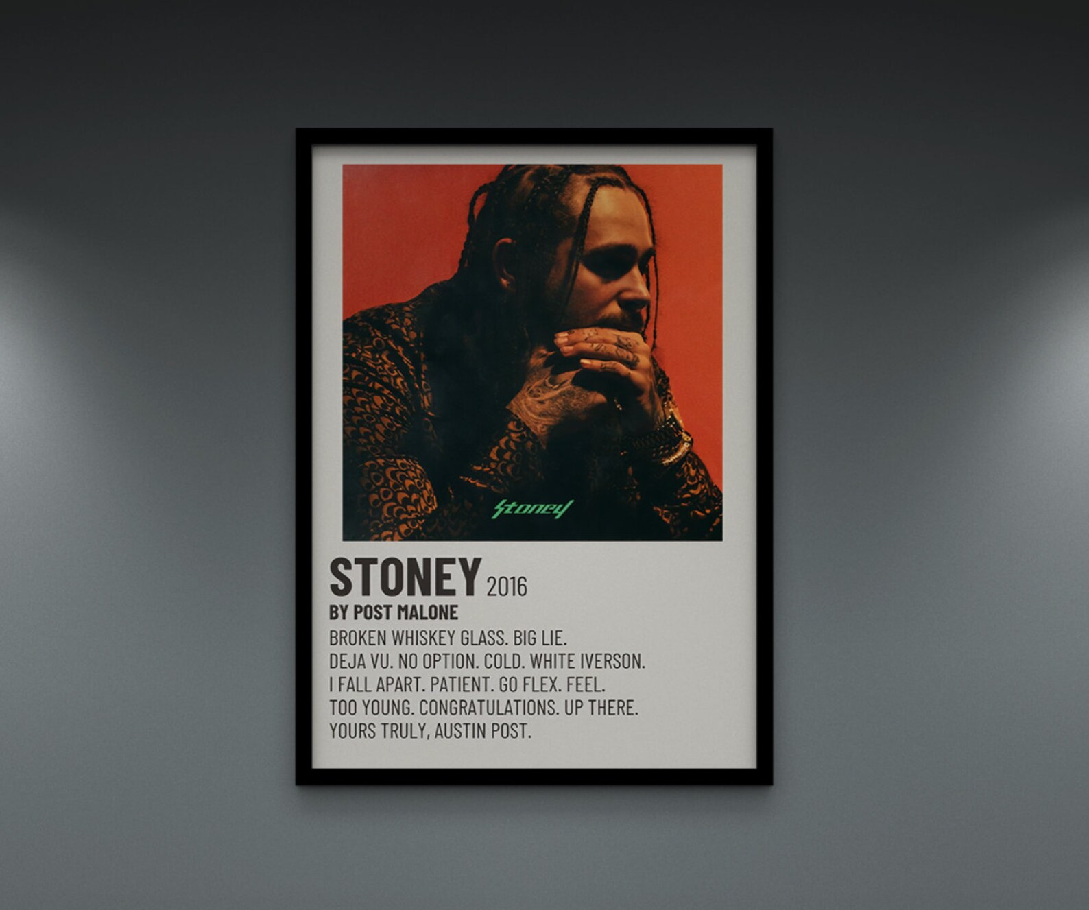 STONEY ALBUM Poster Print Posty Wall Art Post Malone Canvas | Etsy