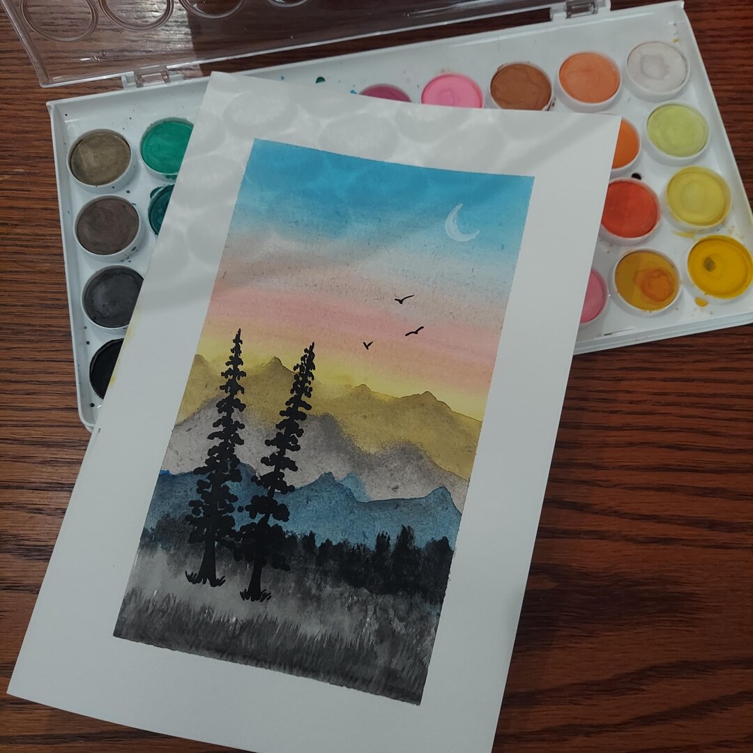 Handmade Forest Watercolor Greeting Card, Any Day Blank Card - Etsy