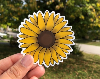 Sunflower sticker | Die cut Floral Laptop, Notebook, Journal stickers